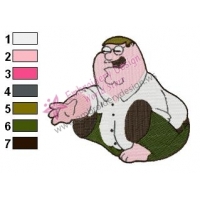 Funny Peter Griffin Family Guy Embroidery Design